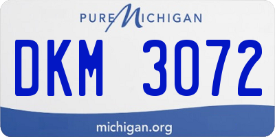 MI license plate DKM3072