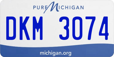 MI license plate DKM3074