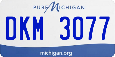 MI license plate DKM3077