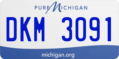 MI license plate DKM3091