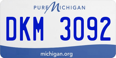 MI license plate DKM3092