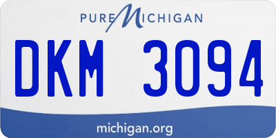 MI license plate DKM3094
