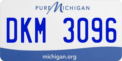 MI license plate DKM3096