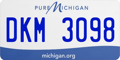 MI license plate DKM3098