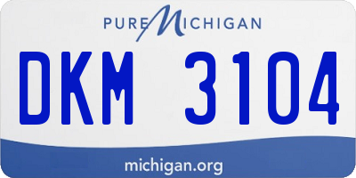 MI license plate DKM3104