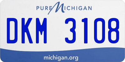 MI license plate DKM3108