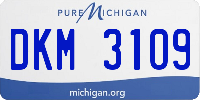 MI license plate DKM3109