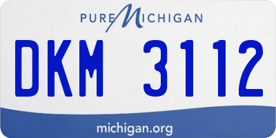 MI license plate DKM3112
