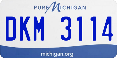 MI license plate DKM3114