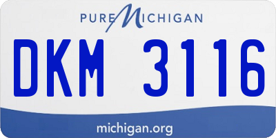 MI license plate DKM3116