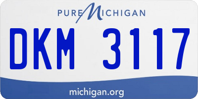 MI license plate DKM3117