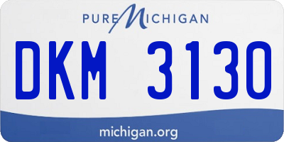 MI license plate DKM3130