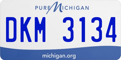 MI license plate DKM3134