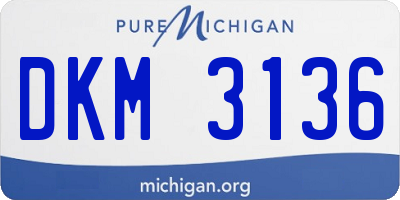 MI license plate DKM3136