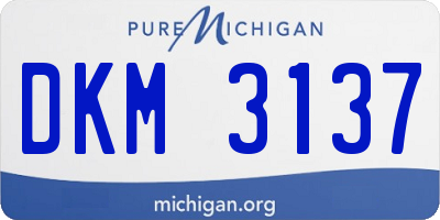 MI license plate DKM3137