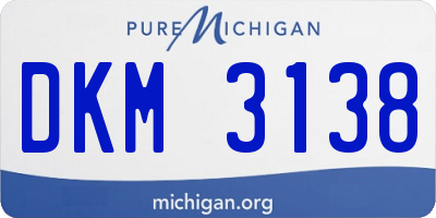 MI license plate DKM3138