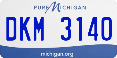 MI license plate DKM3140