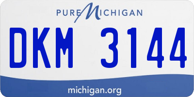 MI license plate DKM3144
