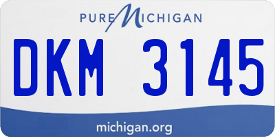 MI license plate DKM3145