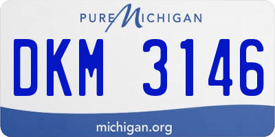 MI license plate DKM3146