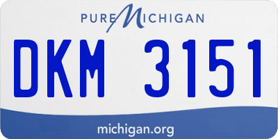 MI license plate DKM3151