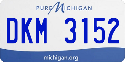 MI license plate DKM3152