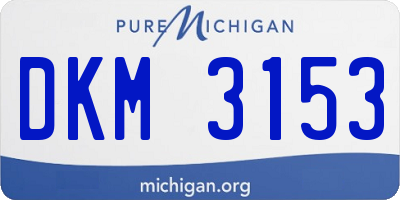 MI license plate DKM3153