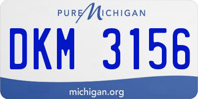 MI license plate DKM3156