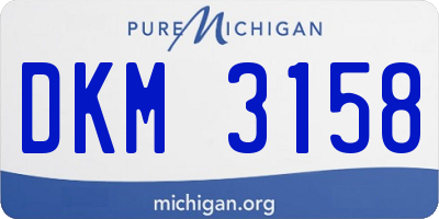 MI license plate DKM3158