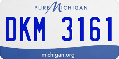 MI license plate DKM3161