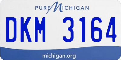 MI license plate DKM3164