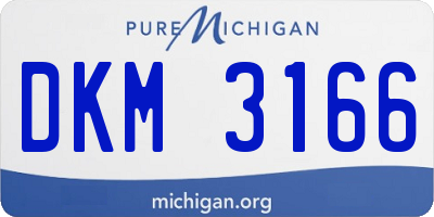 MI license plate DKM3166