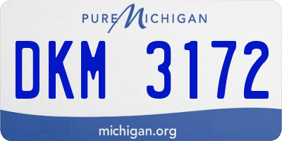 MI license plate DKM3172