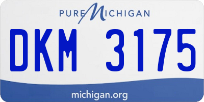 MI license plate DKM3175