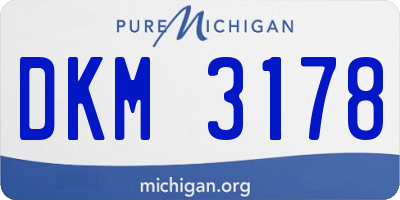 MI license plate DKM3178