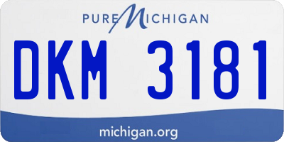 MI license plate DKM3181