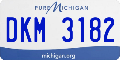MI license plate DKM3182