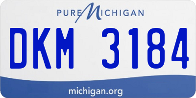 MI license plate DKM3184