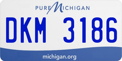 MI license plate DKM3186