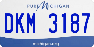 MI license plate DKM3187