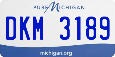 MI license plate DKM3189
