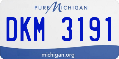 MI license plate DKM3191