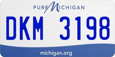 MI license plate DKM3198