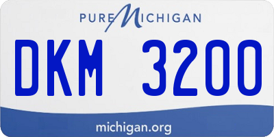 MI license plate DKM3200