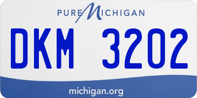 MI license plate DKM3202