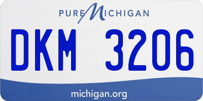MI license plate DKM3206
