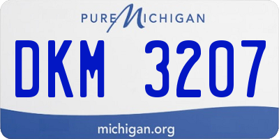 MI license plate DKM3207