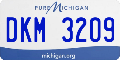 MI license plate DKM3209
