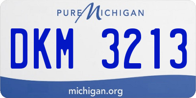 MI license plate DKM3213