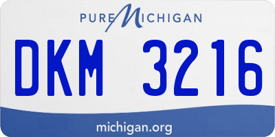 MI license plate DKM3216